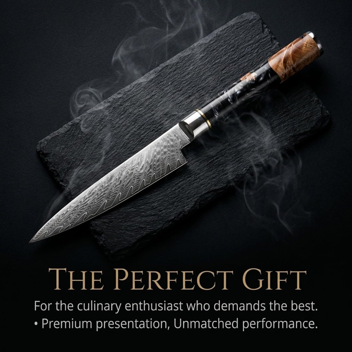 Tidal Black - 7" Nakiri Knife - Damascus