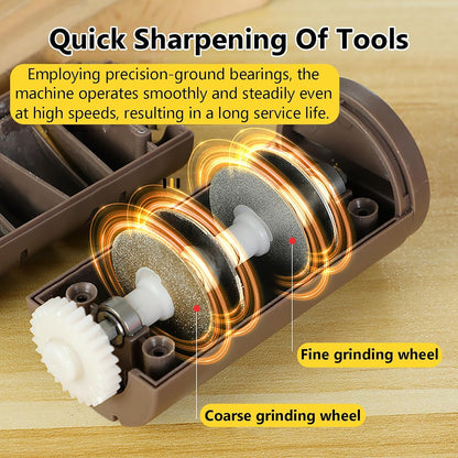 Rechargeable Electric Knife Sharpener with 2-Stage Diamond Abrasives, Portable Home Use Knife Sharpener Electric for Kitchen, Fruit, Chef & All-Purpose Knives