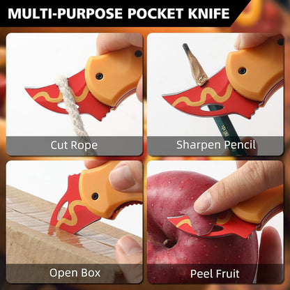 Small Pocket Knife for Men,Pocket Utility Knife with 1.38''Sharp Blade,Cute Folding Knife Box Cutter，Mini EDC Knives for Everyday Carry,Ideal Gifts for Men and Women