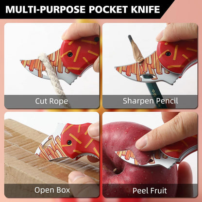 Small Pocket Knife for Men,Pocket Utility Knife with 1.38''Sharp Blade,Cute Folding Knife Box Cutter，Mini EDC Knives for Everyday Carry,Ideal Gifts for Men and Women