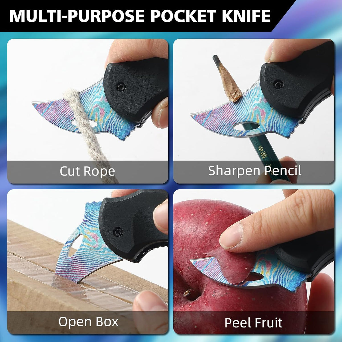 Small Pocket Knife for Men,Pocket Utility Knife with 1.38''Sharp Blade,Cute Folding Knife Box Cutter，Mini EDC Knives for Everyday Carry,Ideal Gifts for Men and Women