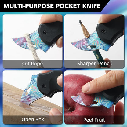 Small Pocket Knife for Men,Pocket Utility Knife with 1.38''Sharp Blade,Cute Folding Knife Box Cutter，Mini EDC Knives for Everyday Carry,Ideal Gifts for Men and Women
