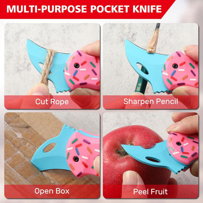 Small Pocket Knife for Men,Pocket Utility Knife with 1.38''Sharp Blade,Cute Folding Knife Box Cutter，Mini EDC Knives for Everyday Carry,Ideal Gifts for Men and Women