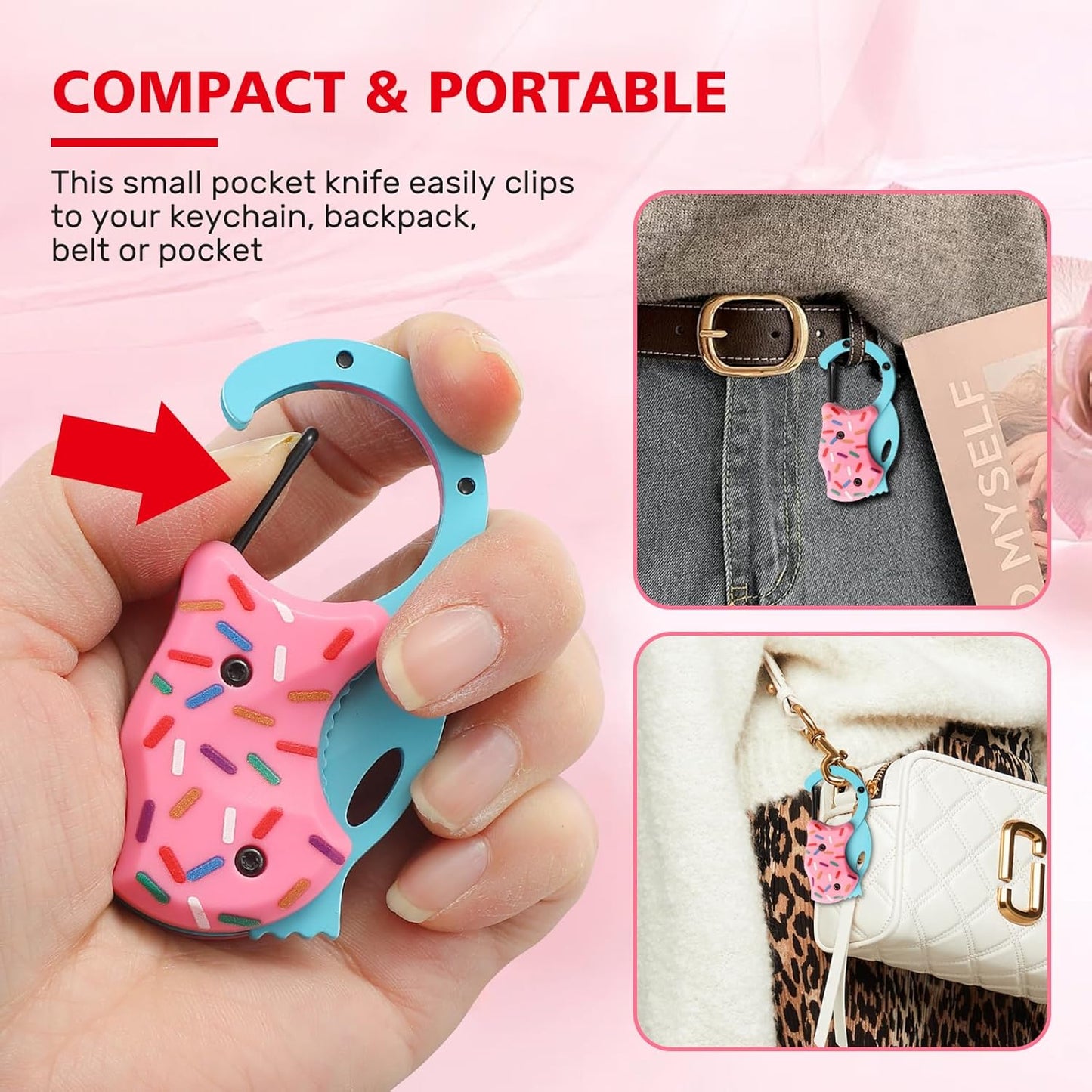 Small Pocket Knife for Men,Pocket Utility Knife with 1.38''Sharp Blade,Cute Folding Knife Box Cutter，Mini EDC Knives for Everyday Carry,Ideal Gifts for Men and Women