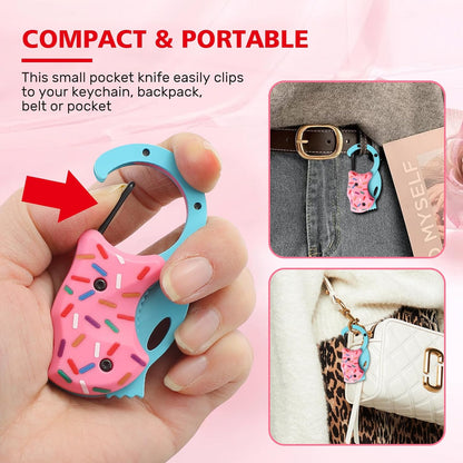 Small Pocket Knife for Men,Pocket Utility Knife with 1.38''Sharp Blade,Cute Folding Knife Box Cutter，Mini EDC Knives for Everyday Carry,Ideal Gifts for Men and Women