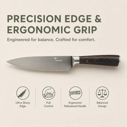 Kitchen Knife Set High-Carbon 5Cr15MoV Stainless Steel Blades with Pakkawood Handles – Professional Chef, Santoku, Bread, Utility & Paring Knives for Home Cooking – Gift Box Included