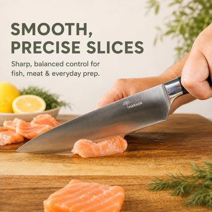 Kitchen Knife Set High-Carbon 5Cr15MoV Stainless Steel Blades with Pakkawood Handles – Professional Chef, Santoku, Bread, Utility & Paring Knives for Home Cooking – Gift Box Included