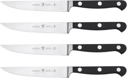 Classic Steak Knives Set of 4, Razor-Sharp, German Engineered | Fully Forged Construction Provides Balance with Traditional Triple-Rivet Handles Enables Comfortable Easy Cutting.