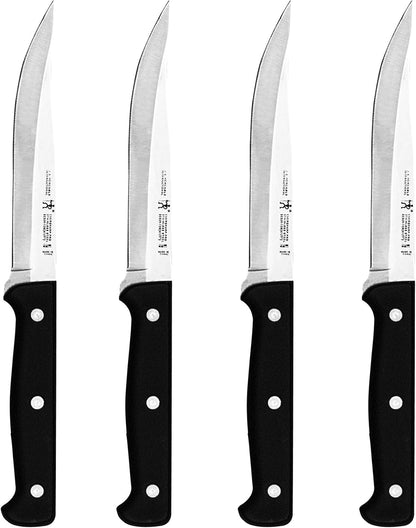 Classic Steak Knives Set of 4, Razor-Sharp, German Engineered | Fully Forged Construction Provides Balance with Traditional Triple-Rivet Handles Enables Comfortable Easy Cutting.