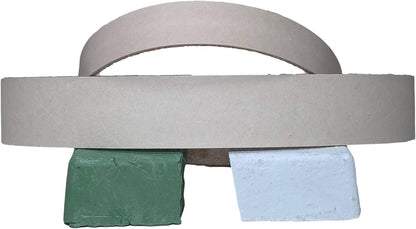 3/4" x 12" and 1" x 18" Leather Strop Combo Pack - Fits Ken Onion Worksharp WSKTSKO and Ken Onion Blade Grinder Attachment WSSO81112. Green and White Compounds Included