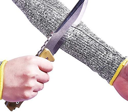 Protective Arm Sleeves, Cut Heat Resistant Arm Protectors Anti Abrasion Safety Armband for Garden Kitchen Work 1 Pair (Gray)