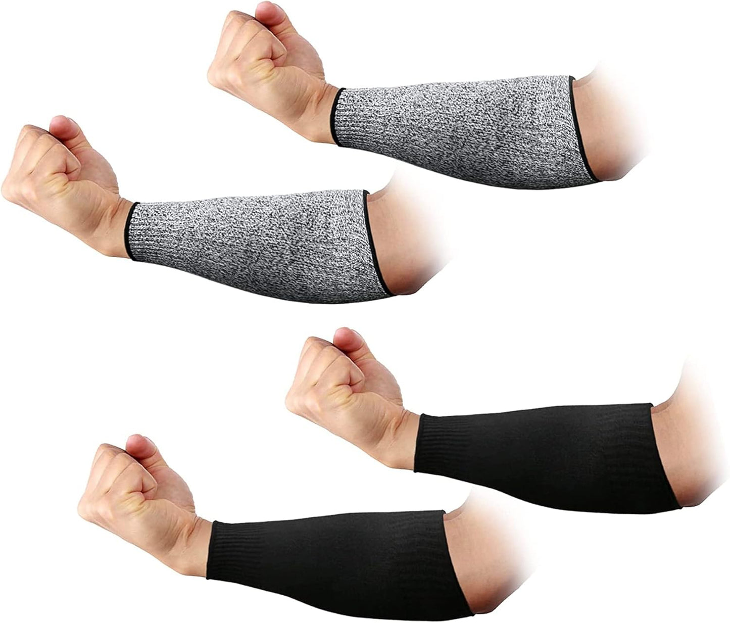 Protective Arm Sleeves, Cut Heat Resistant Arm Protectors Anti Abrasion Safety Armband for Garden Kitchen Work 1 Pair (Gray)