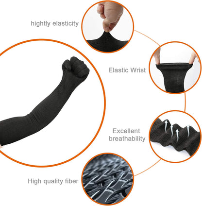 Protective Arm Sleeves, Cut Heat Resistant Arm Protectors Anti Abrasion Safety Armband for Garden Kitchen Work 1 Pair (Gray)