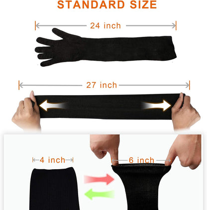 Protective Arm Sleeves, Cut Heat Resistant Arm Protectors Anti Abrasion Safety Armband for Garden Kitchen Work 1 Pair (Gray)