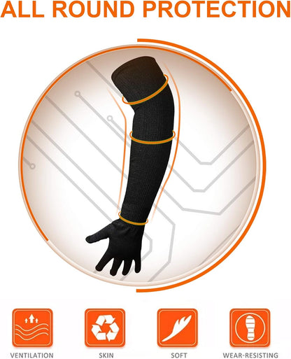 Protective Arm Sleeves, Cut Heat Resistant Arm Protectors Anti Abrasion Safety Armband for Garden Kitchen Work 1 Pair (Gray)
