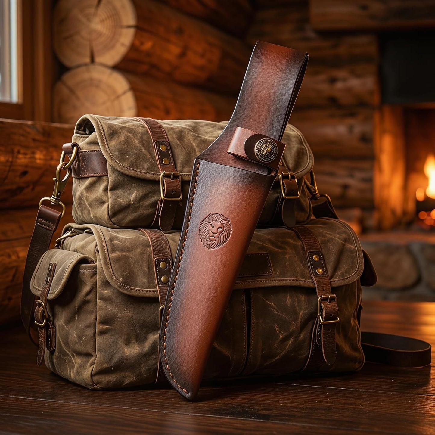 Leather Knife Sheath for Belt | Fixed Blade Hunting Knife Sheath Fits up to 6.5 Inch Blade | Brown Leather Sheath Holster for Outdoor Hunting & EDC