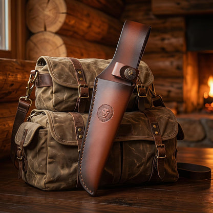 Leather Knife Sheath for Belt | Fixed Blade Hunting Knife Sheath Fits up to 6.5 Inch Blade | Brown Leather Sheath Holster for Outdoor Hunting & EDC