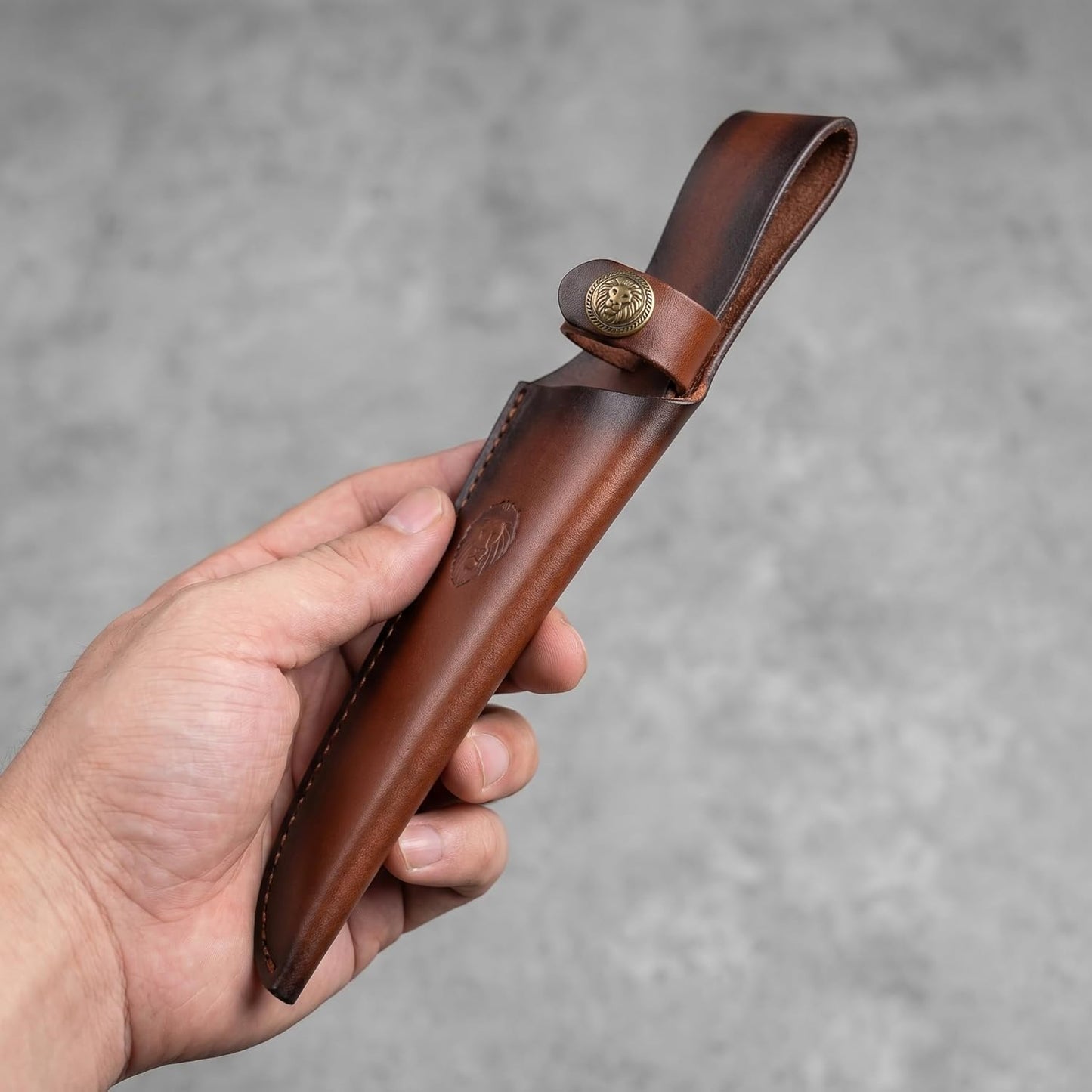 Leather Knife Sheath for Belt | Fixed Blade Hunting Knife Sheath Fits up to 6.5 Inch Blade | Brown Leather Sheath Holster for Outdoor Hunting & EDC