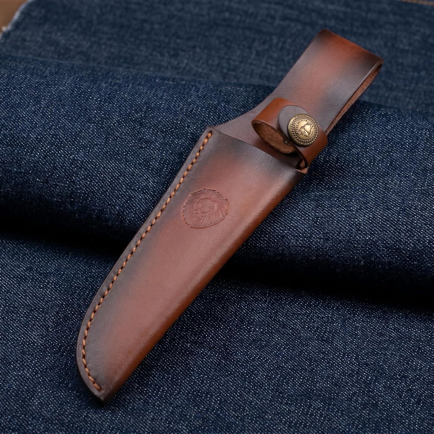 Leather Knife Sheath for Belt | Fixed Blade Hunting Knife Sheath Fits up to 6.5 Inch Blade | Brown Leather Sheath Holster for Outdoor Hunting & EDC