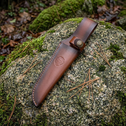 Leather Knife Sheath for Belt | Fixed Blade Hunting Knife Sheath Fits up to 6.5 Inch Blade | Brown Leather Sheath Holster for Outdoor Hunting & EDC