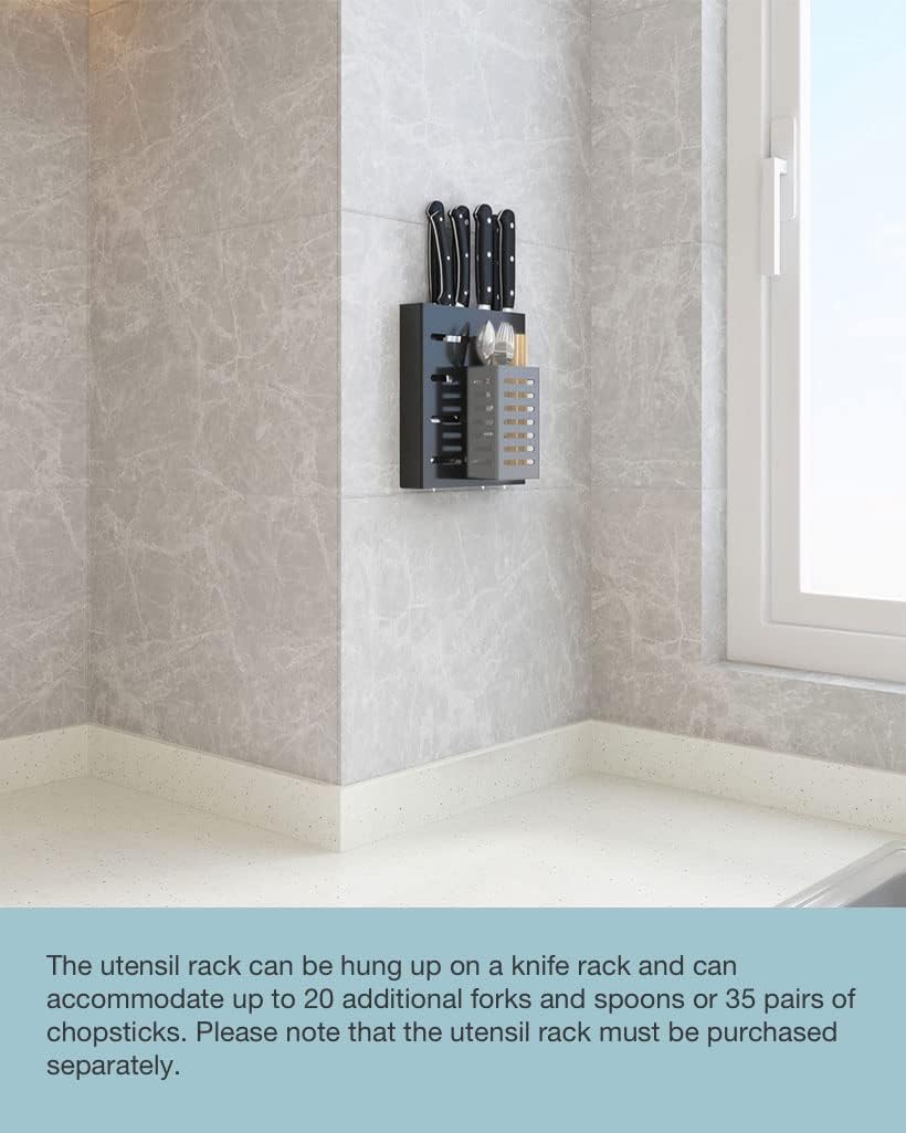 Kitchen Wall-mounted Knife Holder - Under Cabinet Knife Storage - Cabinet Door Knife Organizer – Hanging Knives Rack