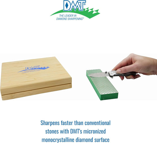 DMT Deluxe Diamond Professional Knife Sharpening Kit - Includes Set of 3 Diamond Whetstone Blocks for Kitchen Knives, Lawn Mower Blades, Hunting/Butchery Tools, and More - Comes in Natural Wood Box