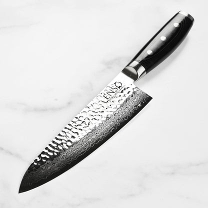 Chef's Knife - Made in Japan - HD Series - VG10 Hammered Damascus Stainless Steel Gyuto - 8"