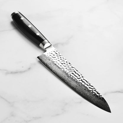 Chef's Knife - Made in Japan - HD Series - VG10 Hammered Damascus Stainless Steel Gyuto - 8"