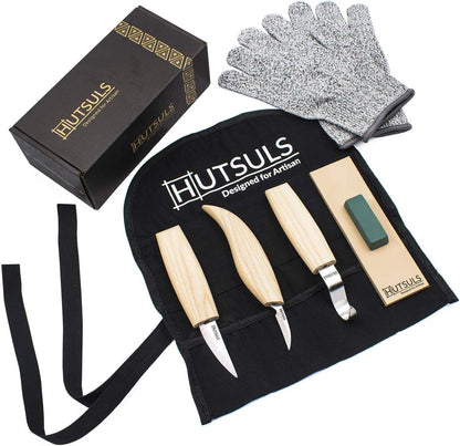 Wood Whittling Kit for Beginners - Razor Sharp Wood Carving Knife Set in Beautifully Designed Gift Box, Whittling Knife for Kids and Adults (8 Pieces)