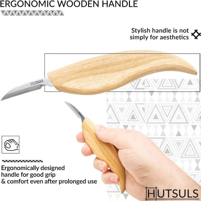 Wood Whittling Kit for Beginners - Razor Sharp Wood Carving Knife Set in Beautifully Designed Gift Box, Whittling Knife for Kids and Adults (8 Pieces)