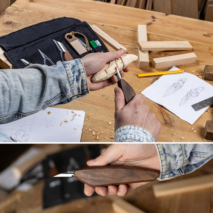 Wood Whittling Kit for Beginners - Razor Sharp Wood Carving Knife Set in Beautifully Designed Gift Box, Whittling Knife for Kids and Adults (8 Pieces)