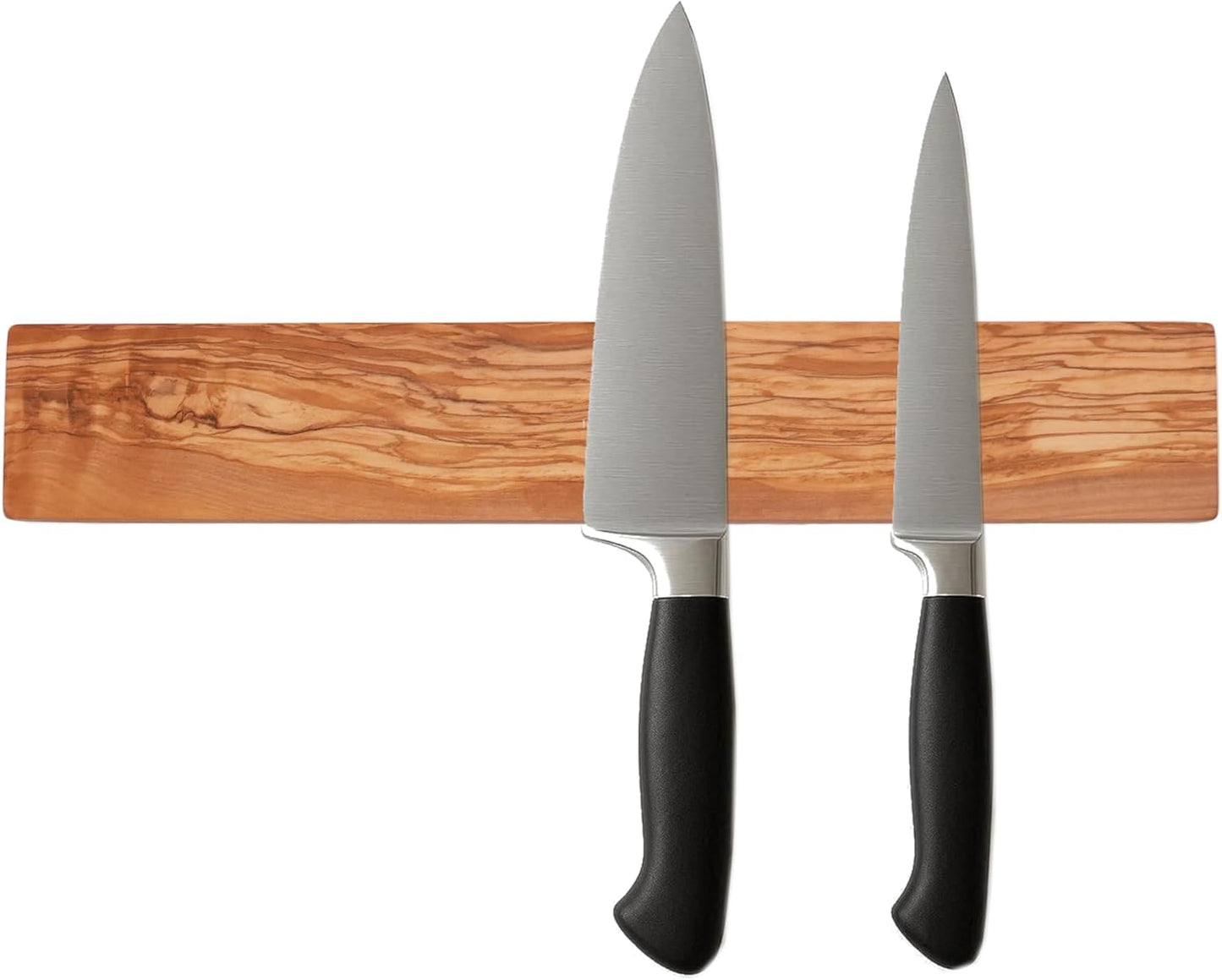 Wooden Knife Magnetic Strip (15,7 x 2.5 in) Mount with Screws, Olive Wood Magnetic Knife Holder for Wall, Space-Saving Knife Rack, Magnetic Knife Holder for Heavy Knifes