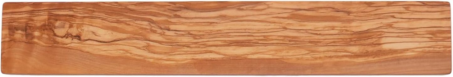 Wooden Knife Magnetic Strip (15,7 x 2.5 in) Mount with Screws, Olive Wood Magnetic Knife Holder for Wall, Space-Saving Knife Rack, Magnetic Knife Holder for Heavy Knifes