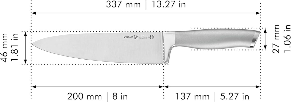 Modernist Razor-Sharp 8-inch Chef Knife, German Engineered Informed by 100+ Years of Mastery
