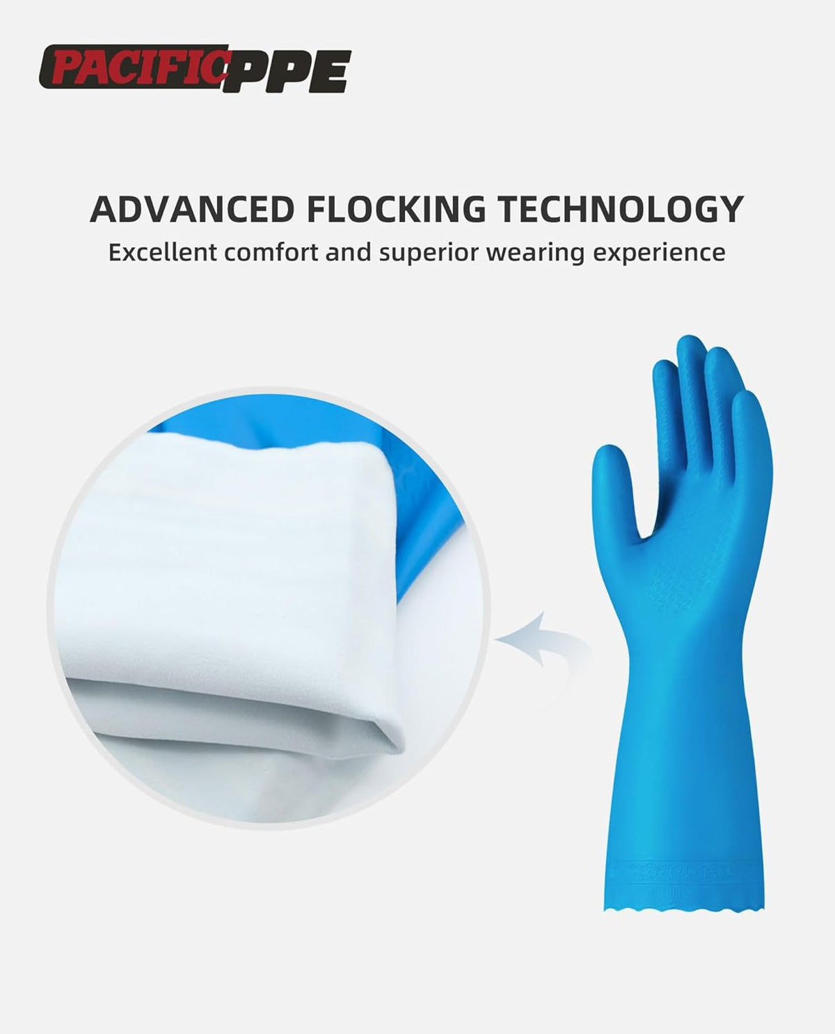 4 Pairs Reusable Dishwashing Cleaning Gloves with Latex Free, Cotton Lining, Kitchen Gloves, Blue, Large