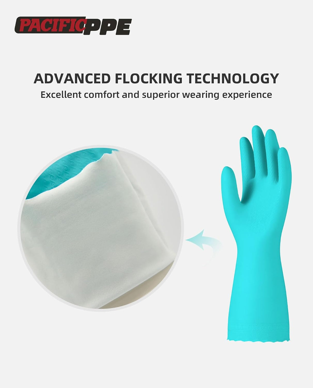 4 Pairs Reusable Dishwashing Cleaning Gloves with Latex Free, Cotton Lining, Kitchen Gloves, Blue, Large