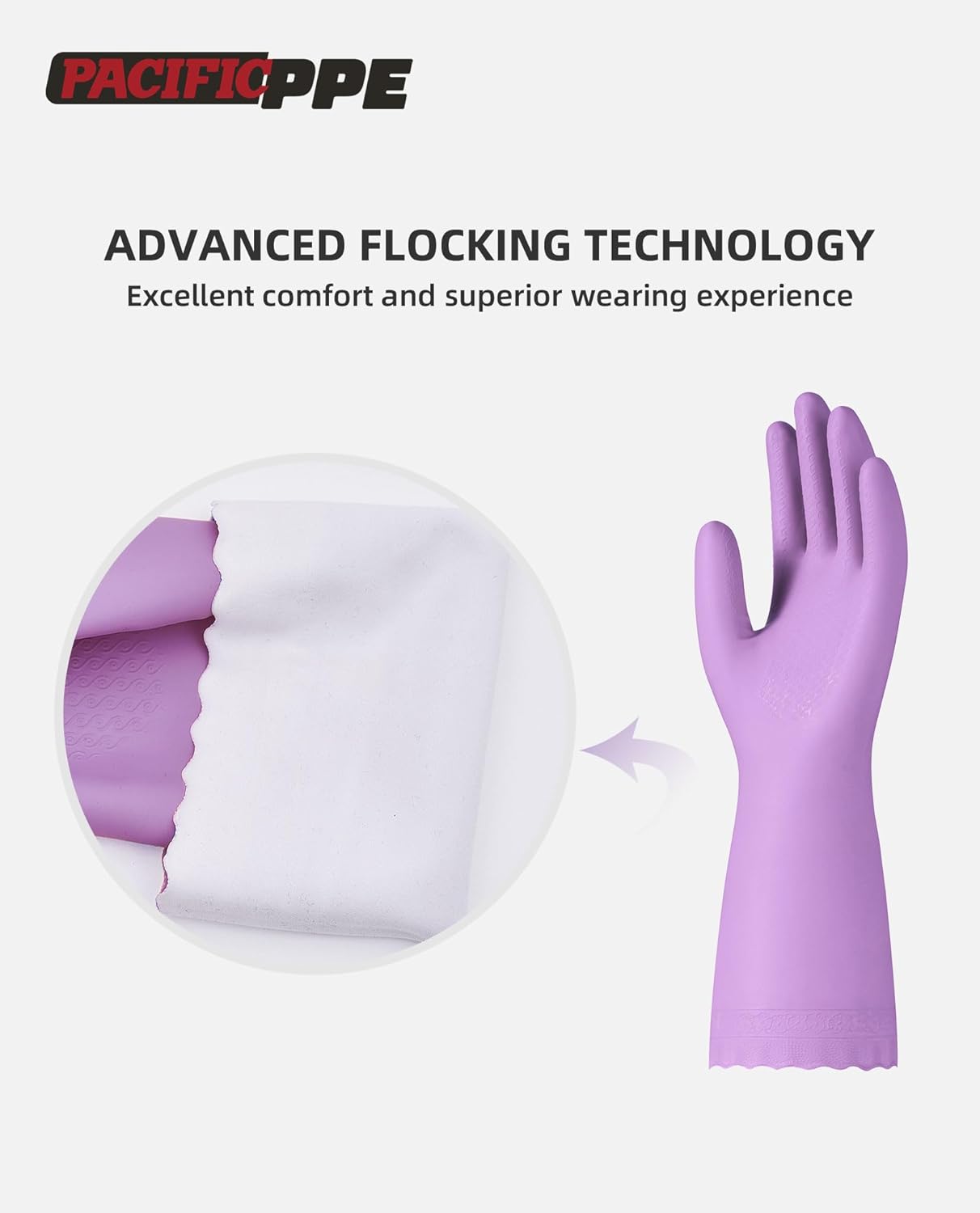 4 Pairs Reusable Dishwashing Cleaning Gloves with Latex Free, Cotton Lining, Kitchen Gloves, Blue, Large