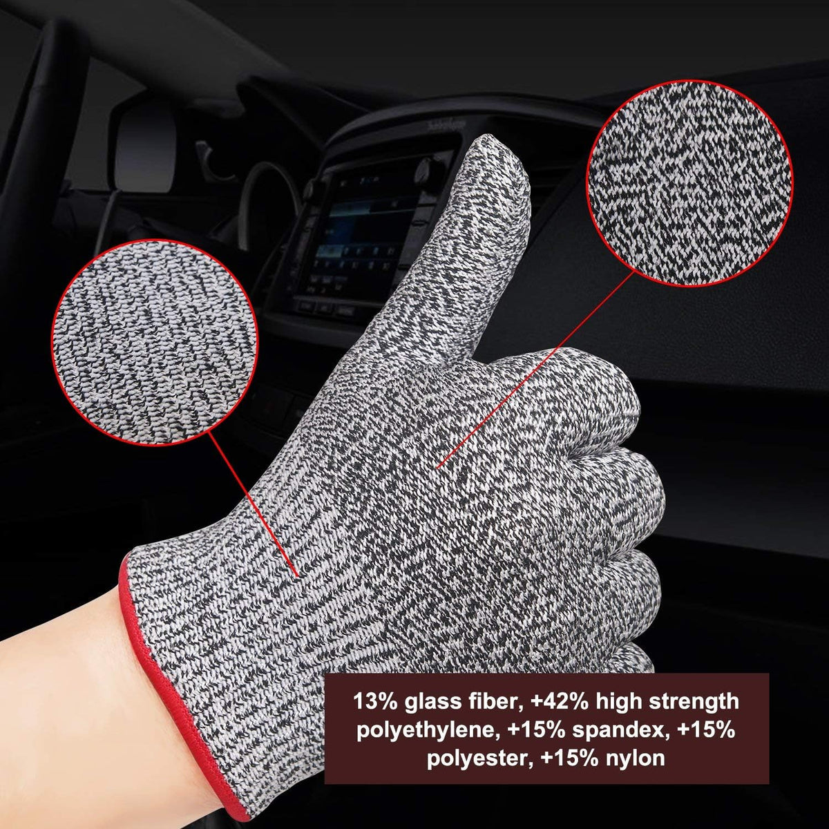 Cut Resistant Gloves,High Performance Level 5 Protection Safety Kitchen Gloves … (Small)