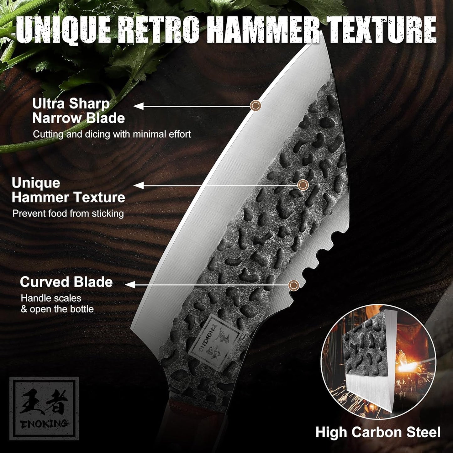 6.1 Inch Meat Cleaver Knife with Sheath, Hand Forged Butcher Knife for Meat Cutting, Full Tang Chef Knife for Kitchen, Outdoor Cooking, Camping, BBQ, with Gift Box