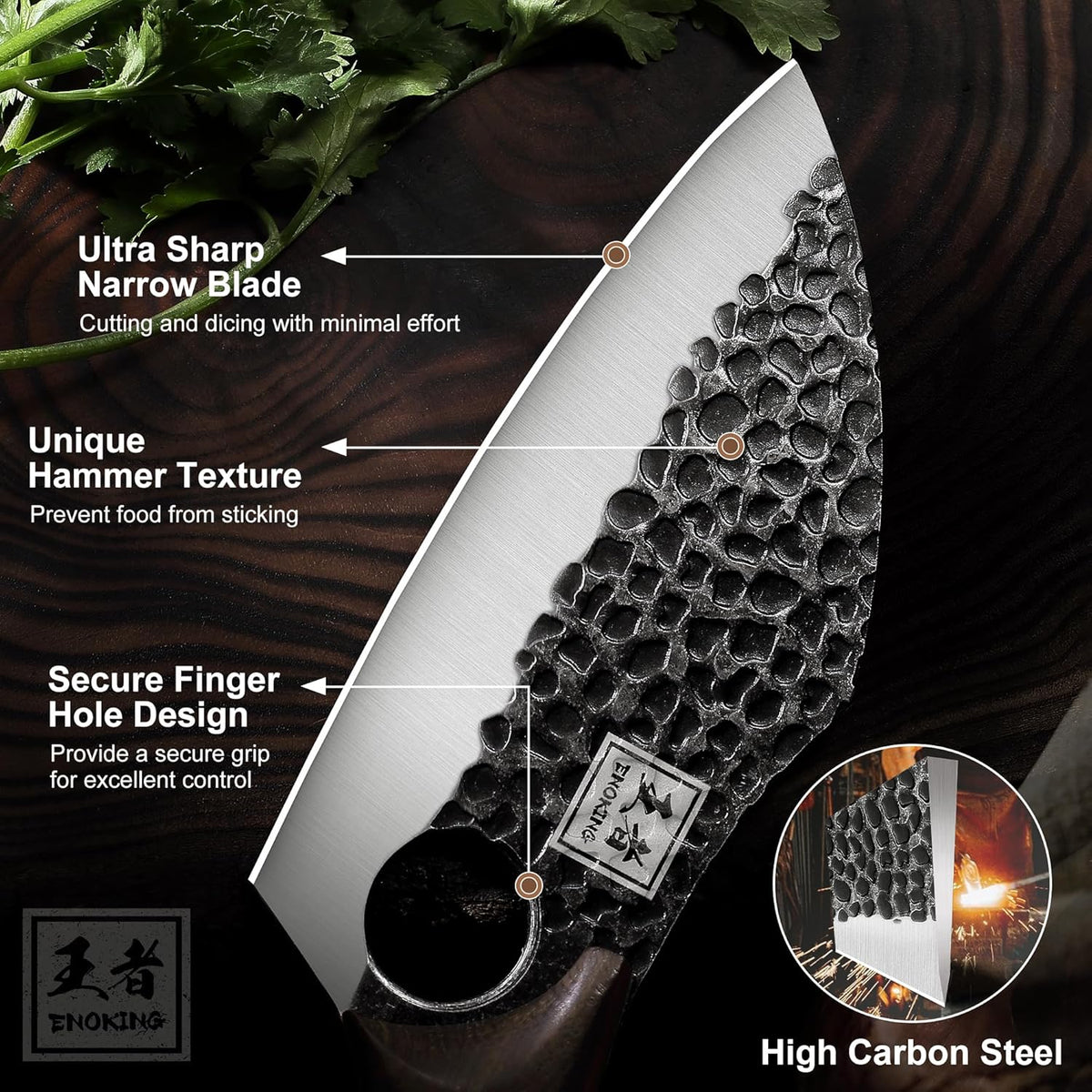 6.1 Inch Meat Cleaver Knife with Sheath, Hand Forged Butcher Knife for Meat Cutting, Full Tang Chef Knife for Kitchen, Outdoor Cooking, Camping, BBQ, with Gift Box