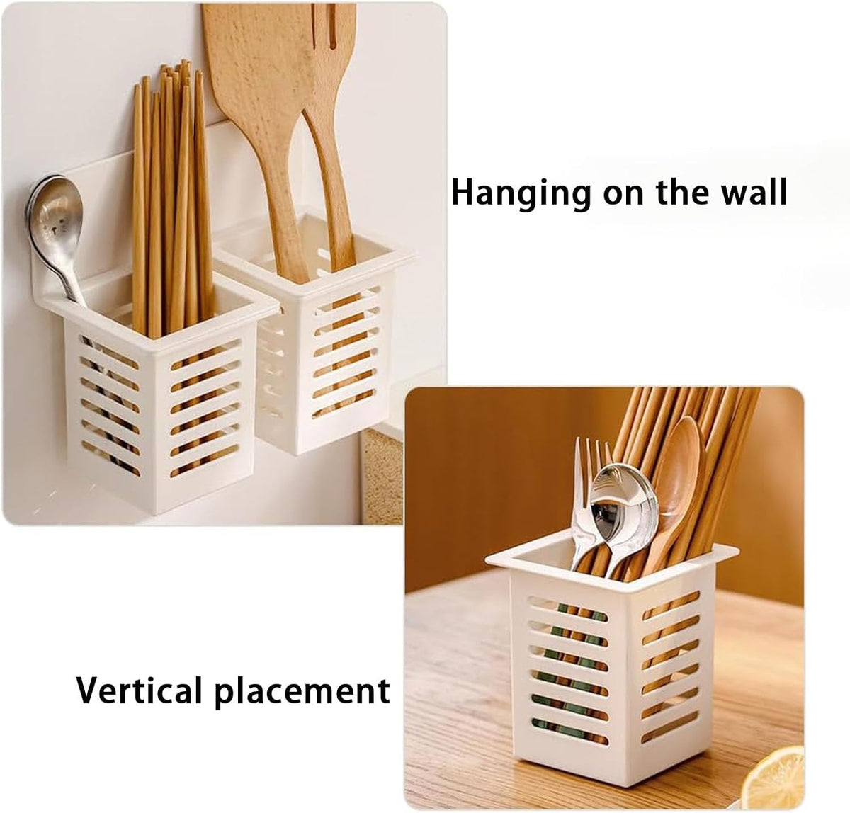 Kitchen Tool Holder Wall-mounted utensils and Forks Spoons Rack,Drying Rack Space-saving,Storage of stationery, makeup brushes, and cleaning tools