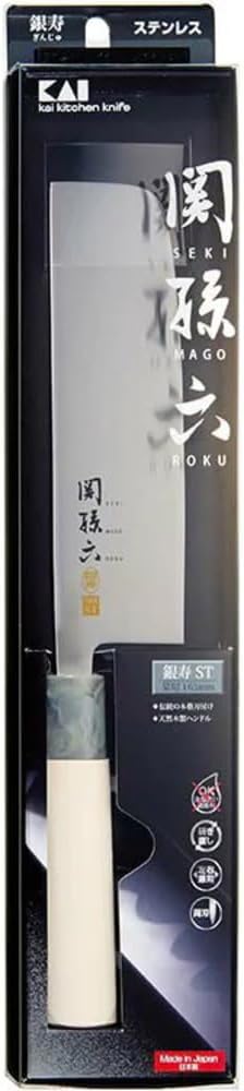 Corporation AK5069 Nakiri Knife Seki Magoroku Ginju, Stainless Steel, 6.5 inches (165 mm), Made in Japan, Easy to Clean