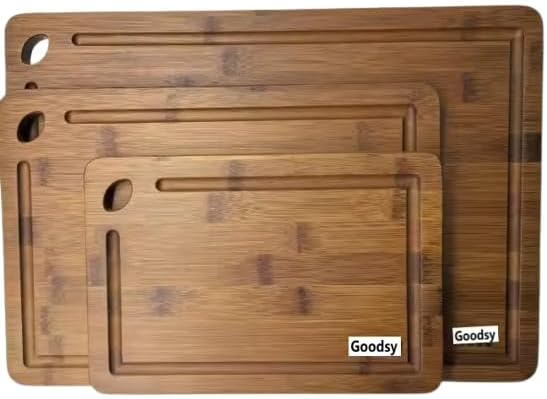 Cutting Board Set of 3 for Kitchen Meal Prep & Serving