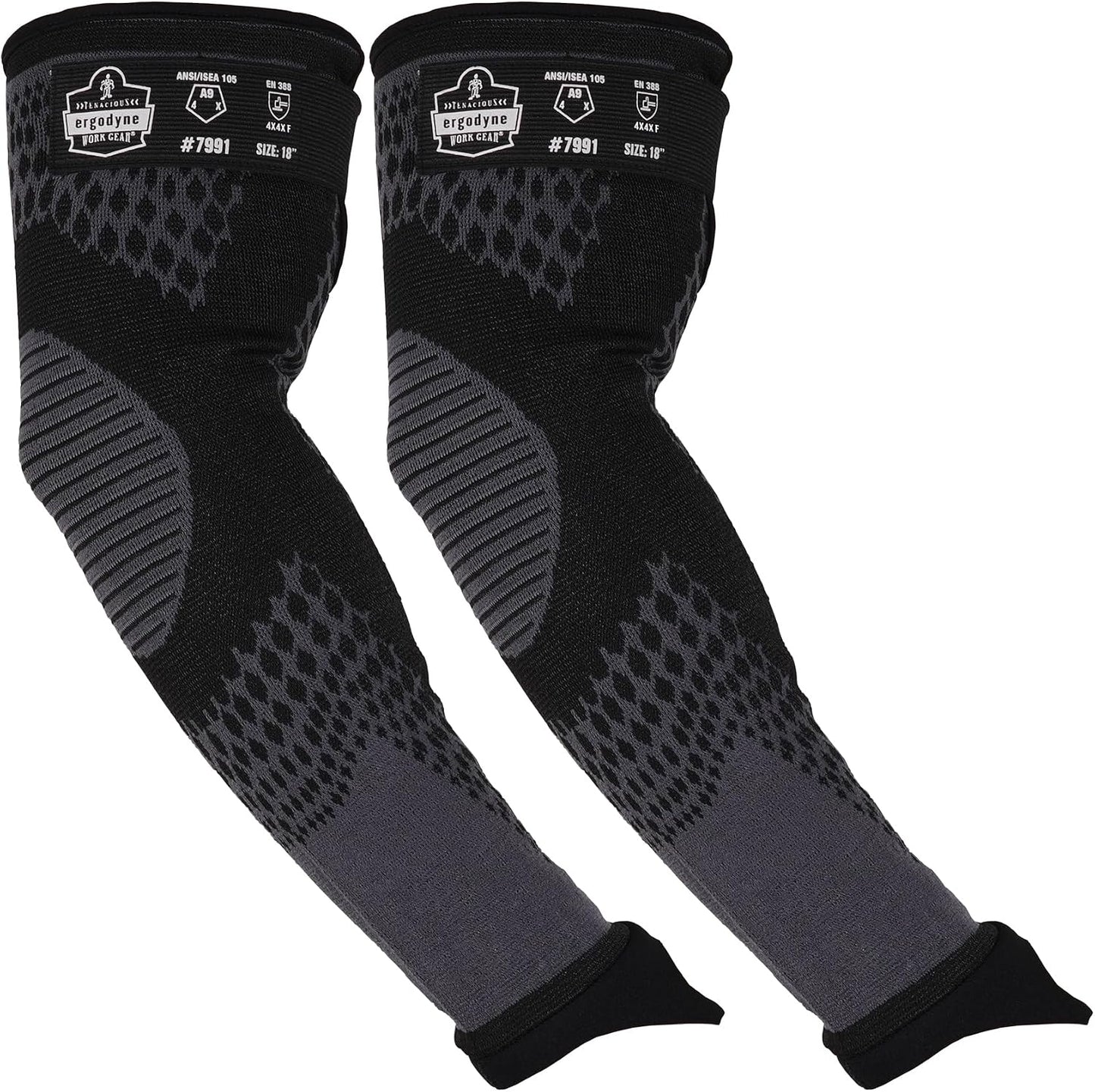 ProFlex 7991 Protective Arm Sleeves with Thumb Loop, Cut Resistant ANSI/ISEA 105-2016 A9, Tungsten Fiber