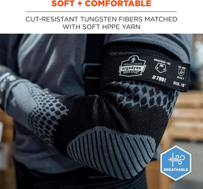 ProFlex 7991 Protective Arm Sleeves with Thumb Loop, Cut Resistant ANSI/ISEA 105-2016 A9, Tungsten Fiber