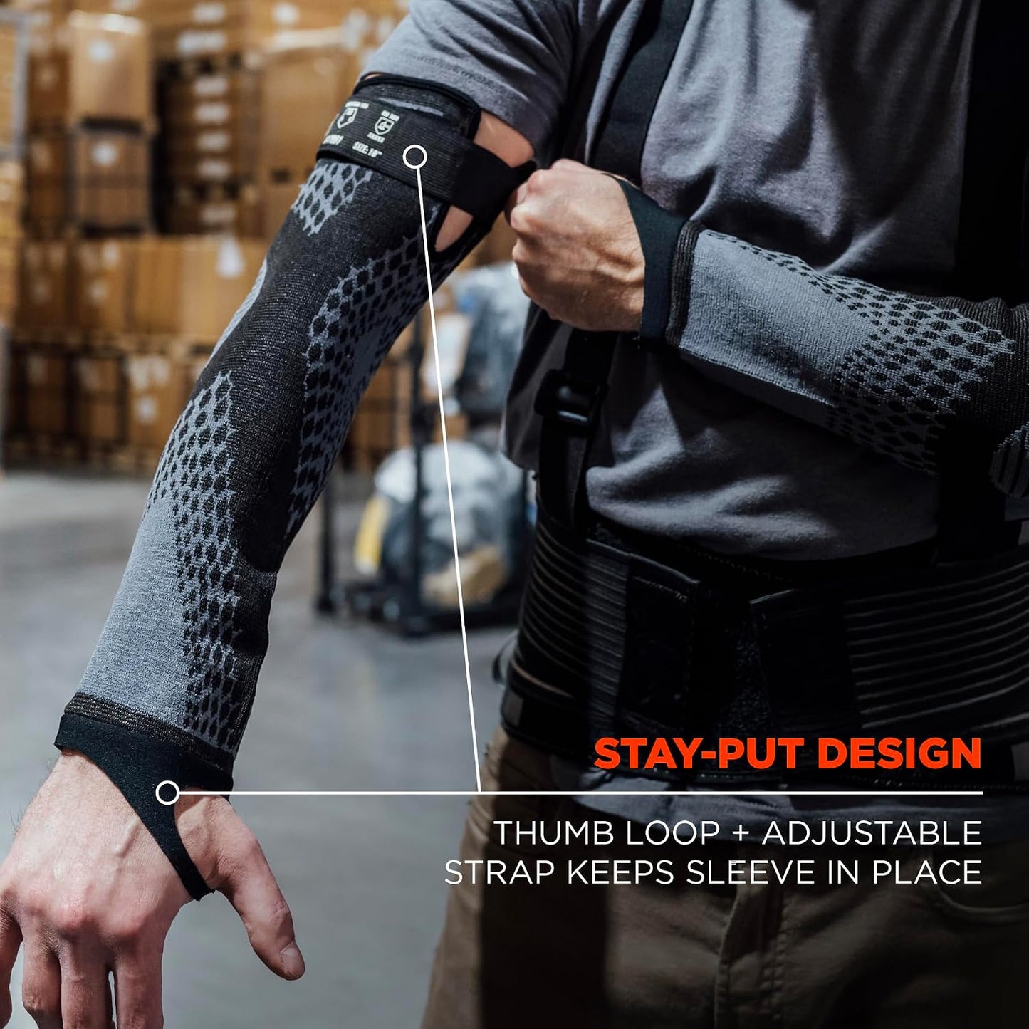 ProFlex 7991 Protective Arm Sleeves with Thumb Loop, Cut Resistant ANSI/ISEA 105-2016 A9, Tungsten Fiber
