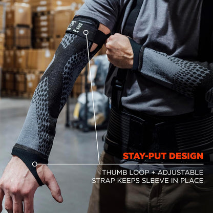 ProFlex 7991 Protective Arm Sleeves with Thumb Loop, Cut Resistant ANSI/ISEA 105-2016 A9, Tungsten Fiber
