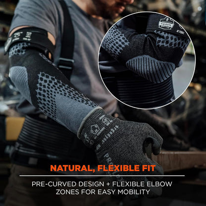 ProFlex 7991 Protective Arm Sleeves with Thumb Loop, Cut Resistant ANSI/ISEA 105-2016 A9, Tungsten Fiber