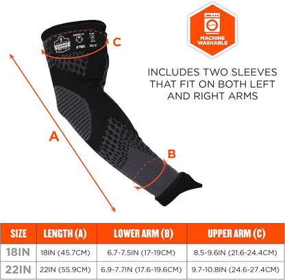 ProFlex 7991 Protective Arm Sleeves with Thumb Loop, Cut Resistant ANSI/ISEA 105-2016 A9, Tungsten Fiber