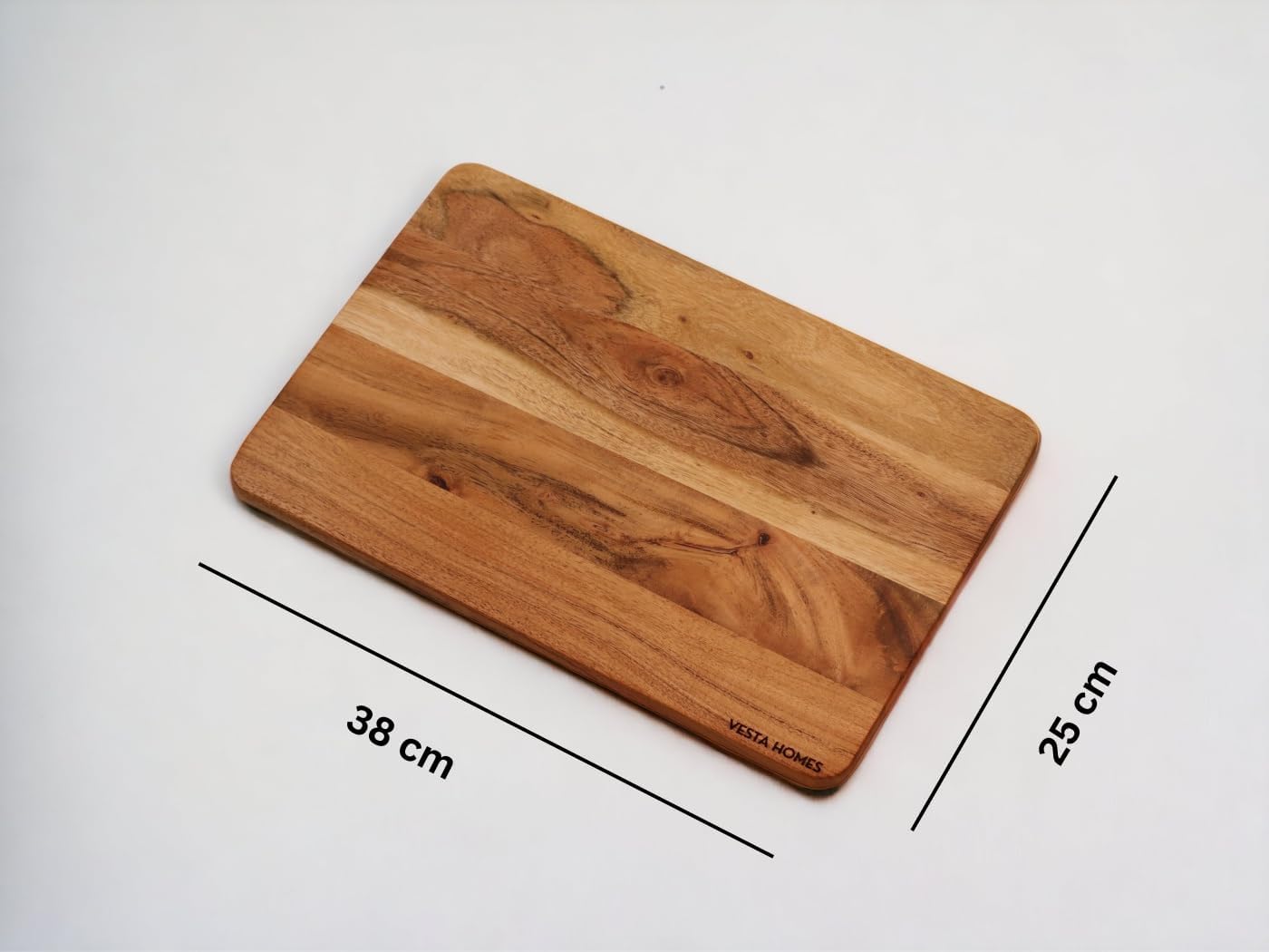 Wooden Cutting Board for Kitchen/Chopping, Serving Board, Platter for Vegetables, Fruits, Cheese and Charcuterie | Natural Acacia Wood |15 * 10 Inches | Handcrafted in India